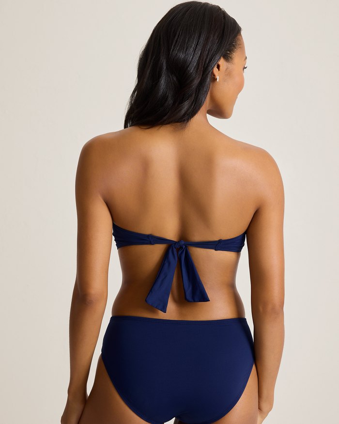 Pearl Twist-Front Bandeau Bikini Top