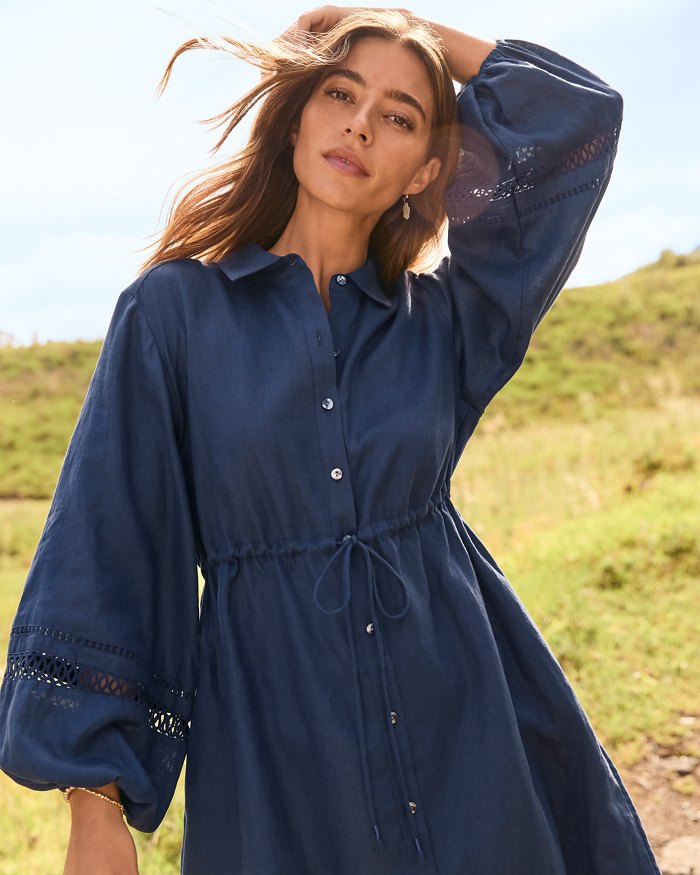 Coastalina Linen Shirt Dress