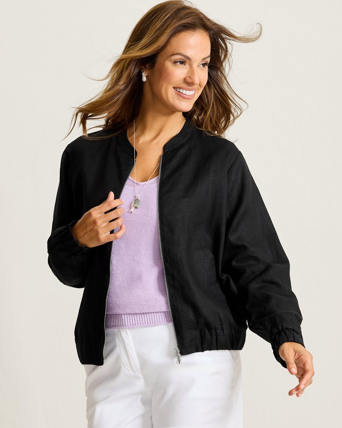 Two Palms Linen Bomber Jacket