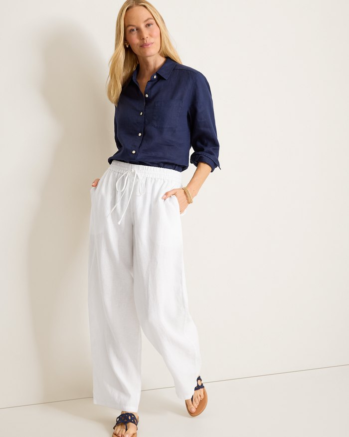 Two Palms High-Rise Linen Easy Pants