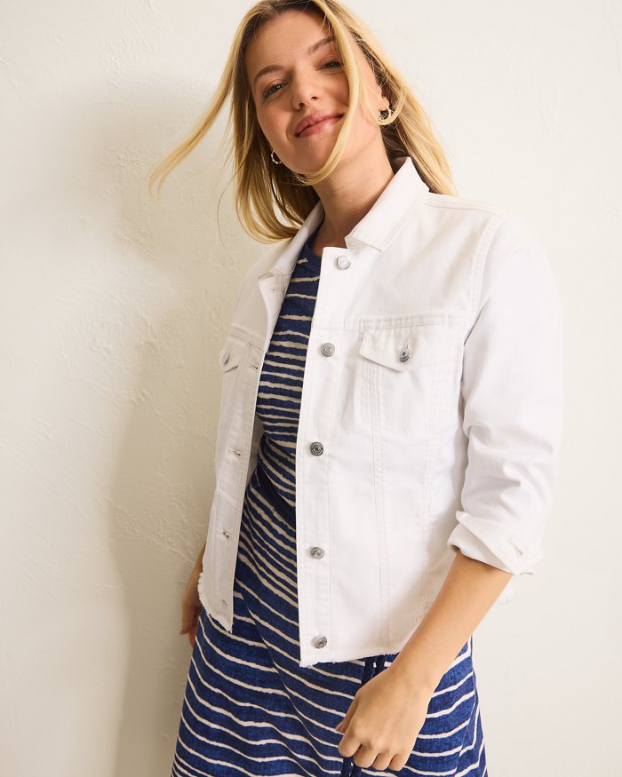 Ella Twill White Jean Jacket