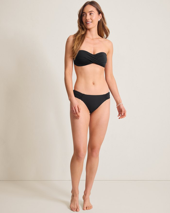 Pearl Twist-Front Bandeau Bikini Top