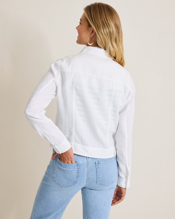 Two Palms Clean-Edge Linen Jacket