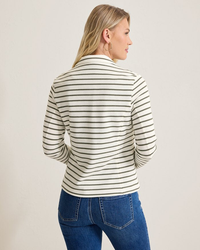 Knit Piqué Stripe Blazer