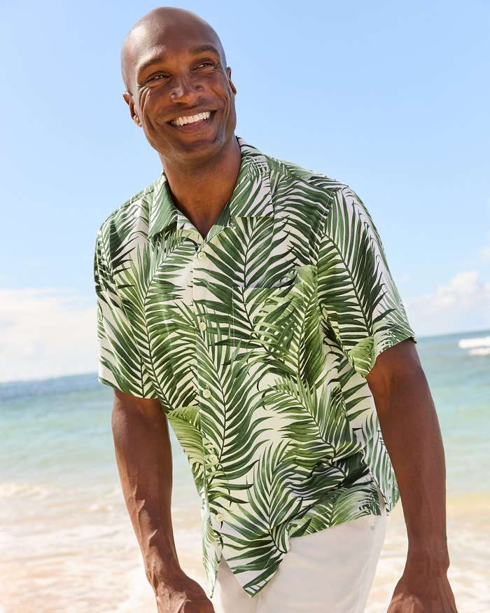 Big & Tall Palm Patrol Silk Camp Shirt