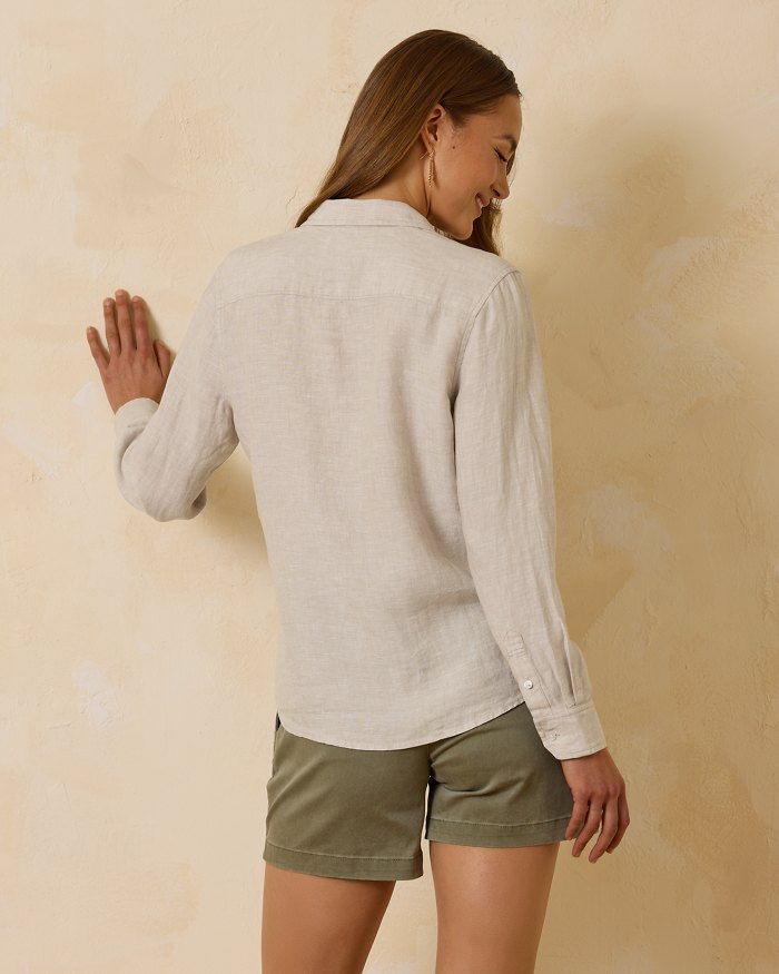 Coastalina Linen Long-Sleeve Shirt