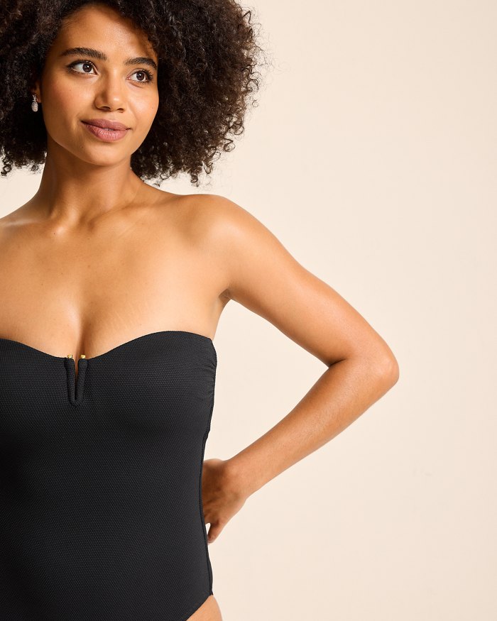 Island Cays V-Front Bandeau One-Piece Swimsuit