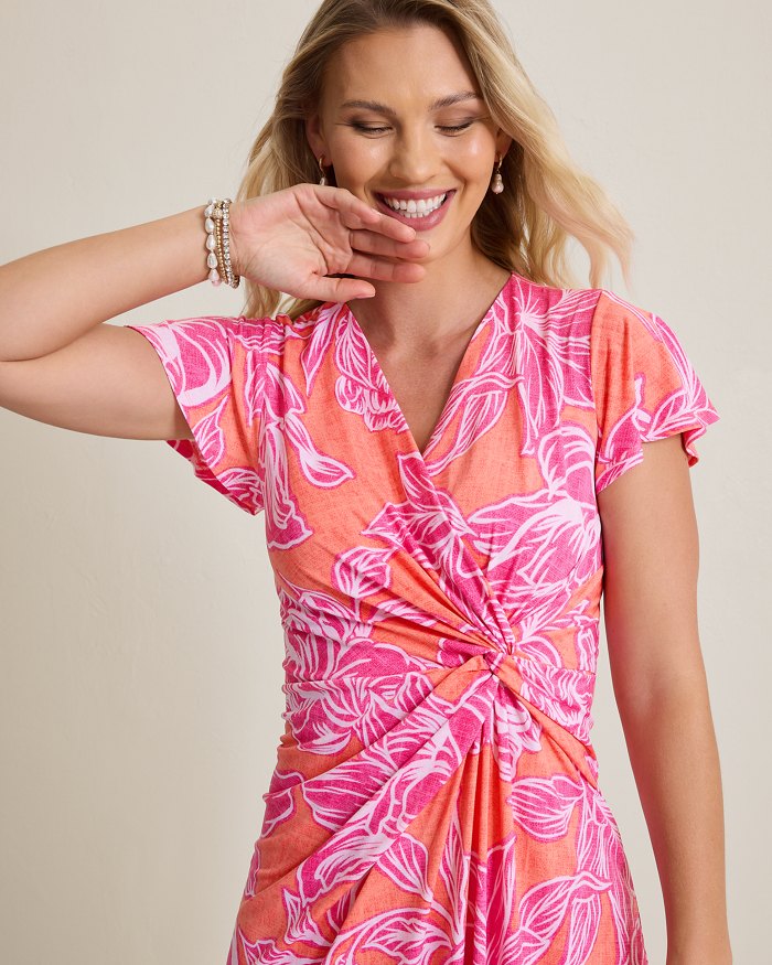 Sophia Twist Paradiso Petals Faux-Wrap Dress