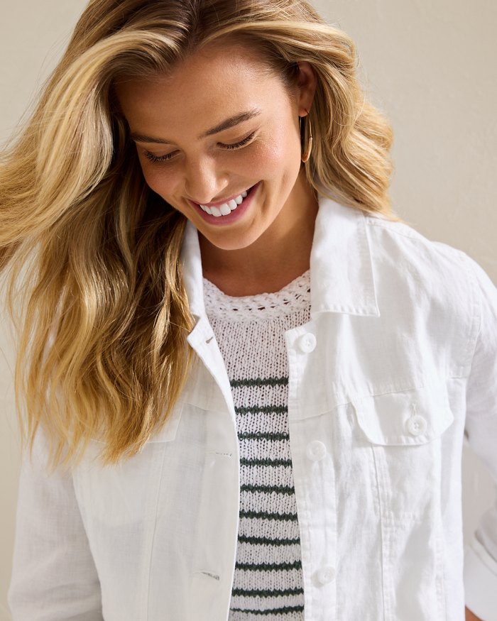 Two Palms Clean-Edge Linen Jacket