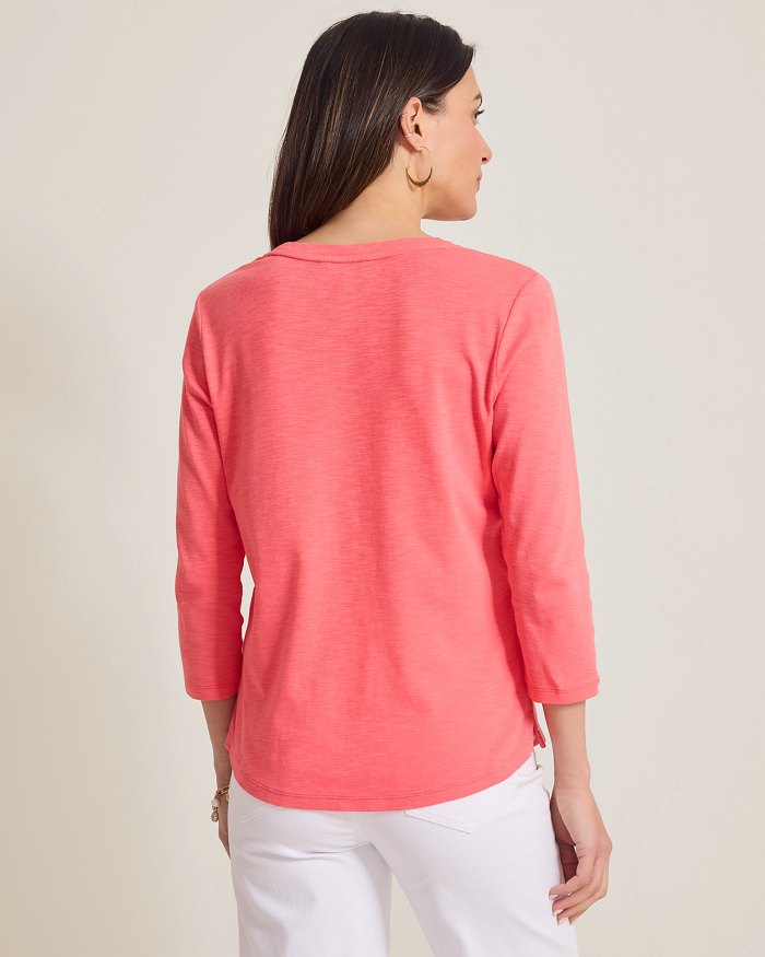 Ashby Isles Scoop-Neck 3/4-Sleeve T-Shirt