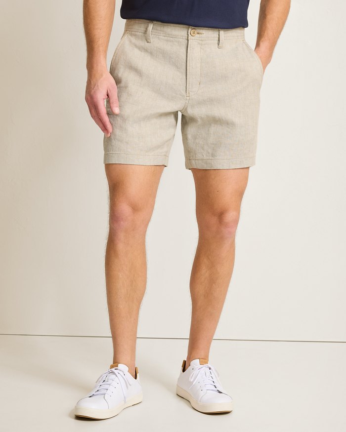 Beach Coast Stretch-Linen 7-Inch Shorts