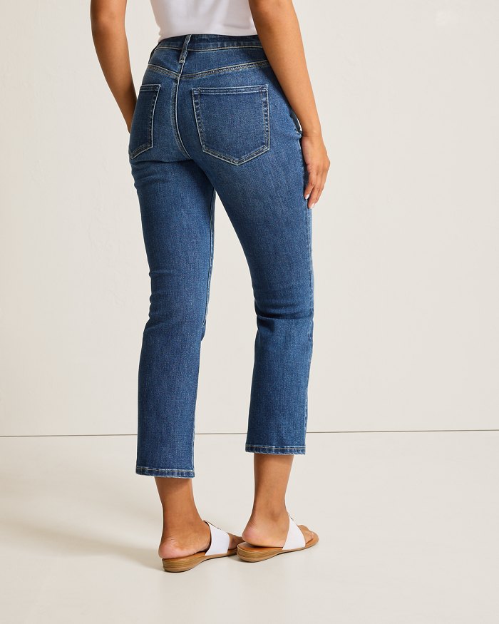 Mid-Rise Cropped Mini Bootcut Jeans