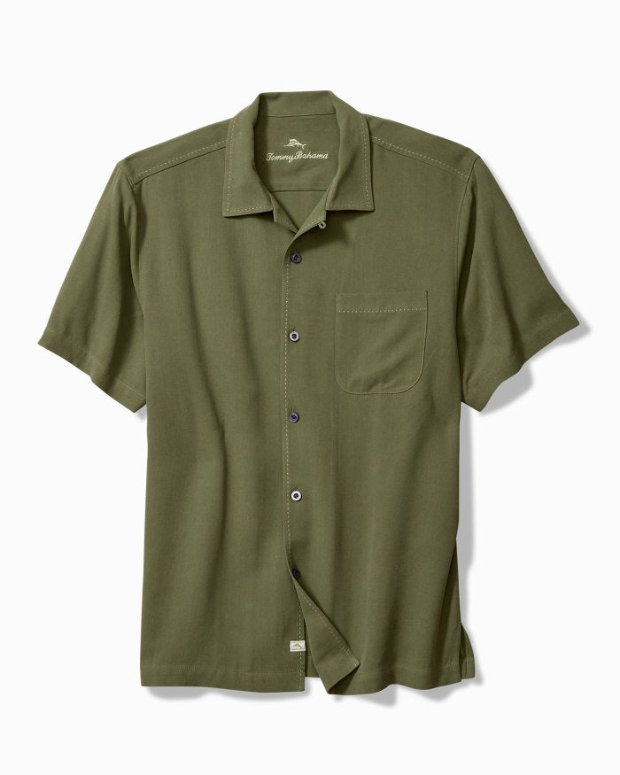 Hawaiian Herringbone Silk Camp Shirt
