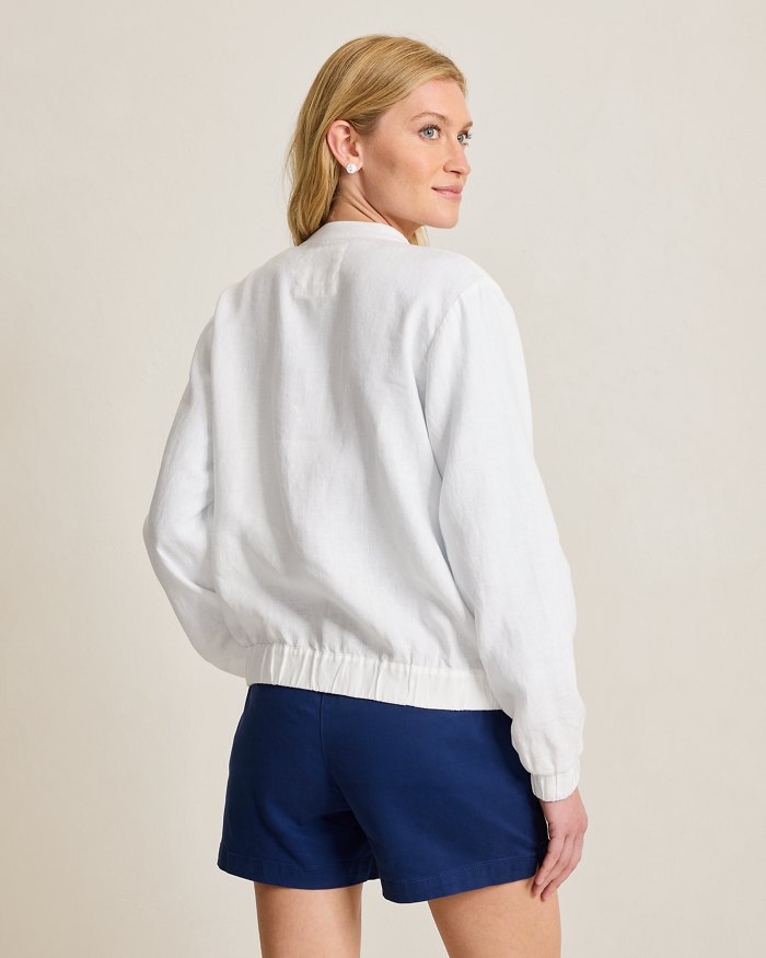 Two Palms Linen Bomber Jacket