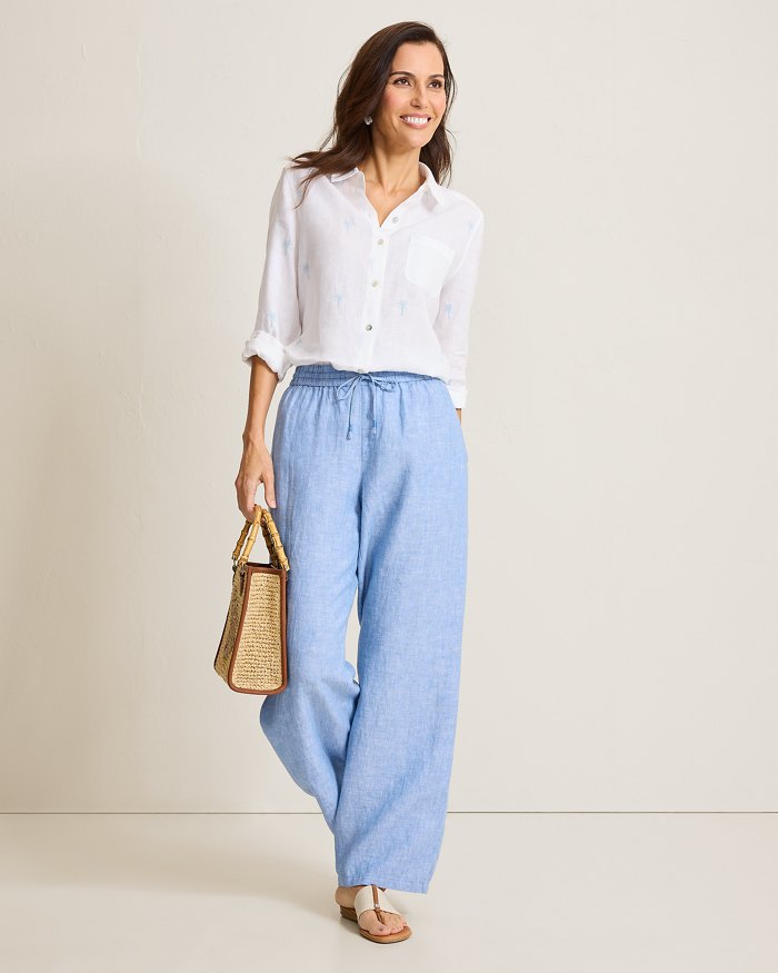 Two Palms High-Rise Linen Easy Pants