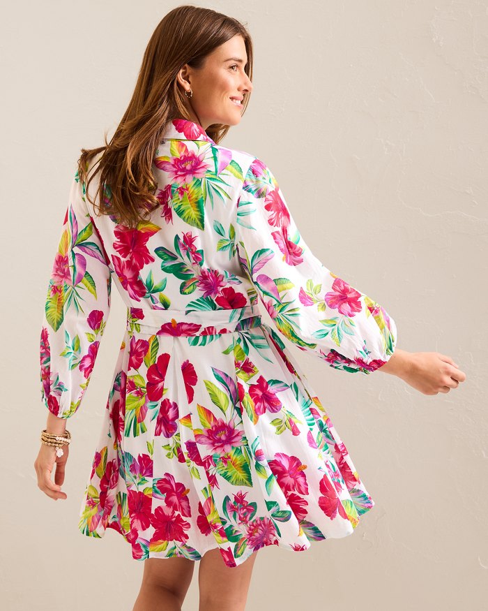 Fiesta Floral Coverup Shirt Dress