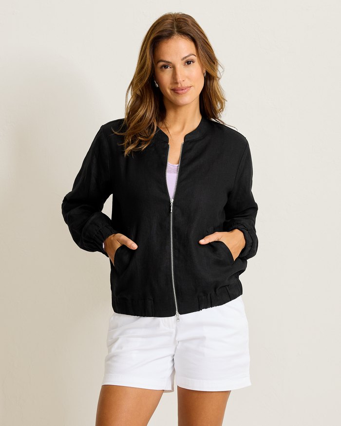 Two Palms Linen Bomber Jacket