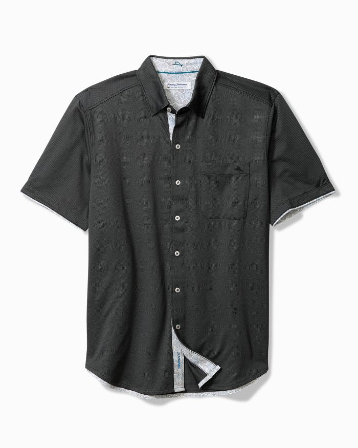 San Lucio Tri Leaf Geo Happy Hour Stretch Knit Shirt