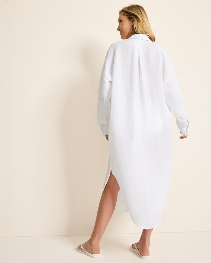 St. Lucia Linen-Blend Coverup Shirt Dress