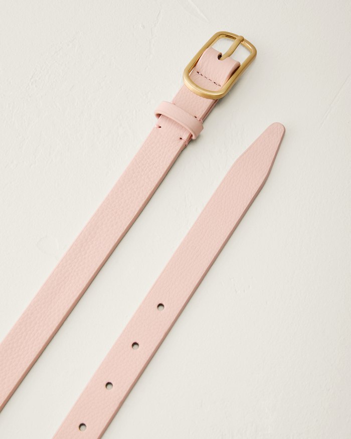 Siren Pale Pink Thin Leather Belt
