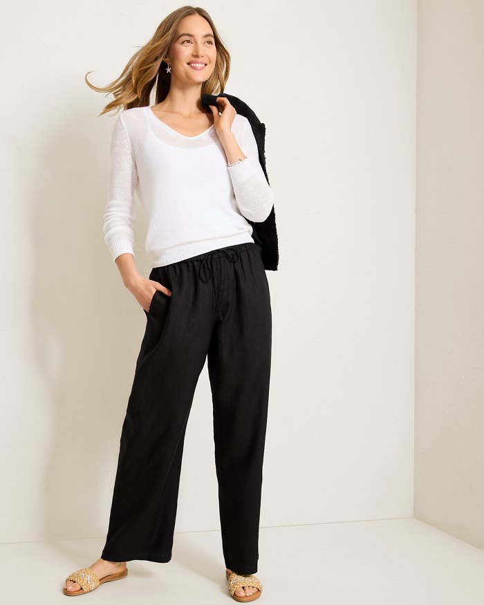 Two Palms High-Rise Linen Easy Pants
