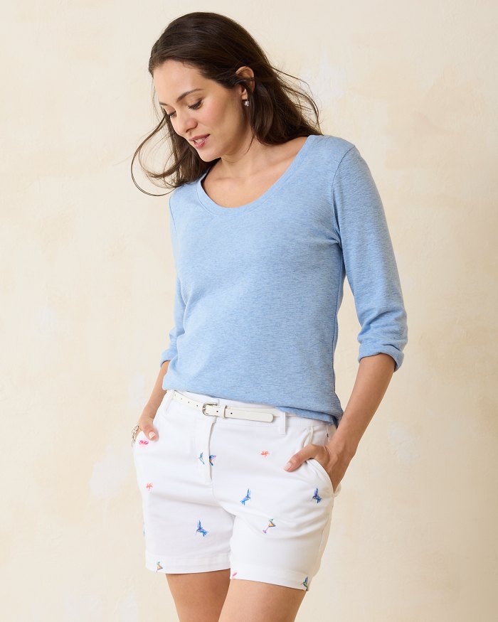 Ashby Isles Scoop-Neck 3/4-Sleeve T-Shirt
