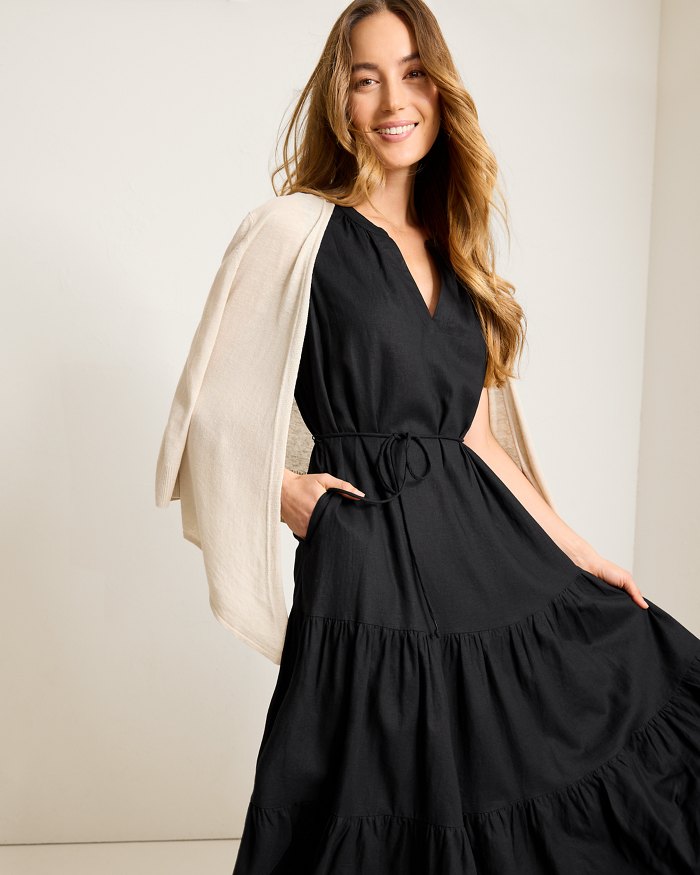 Palm Shores Linen-Blend Sundress