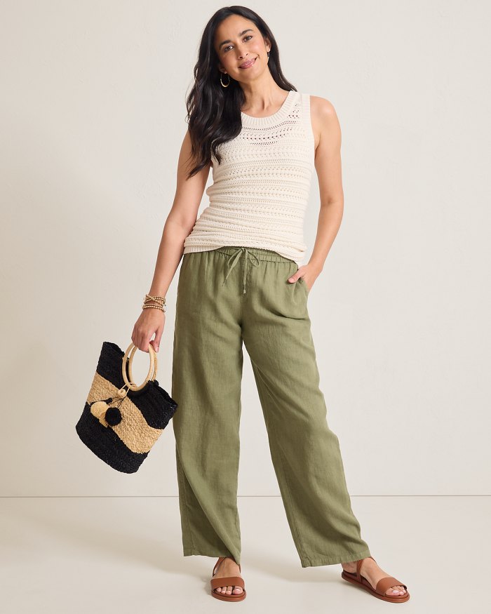 Two Palms High-Rise Linen Easy Pants