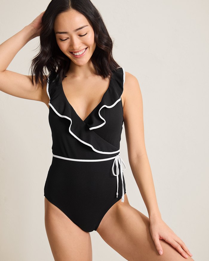 Island Cays Cabana Wrap-Front One-Piece Swimsuit