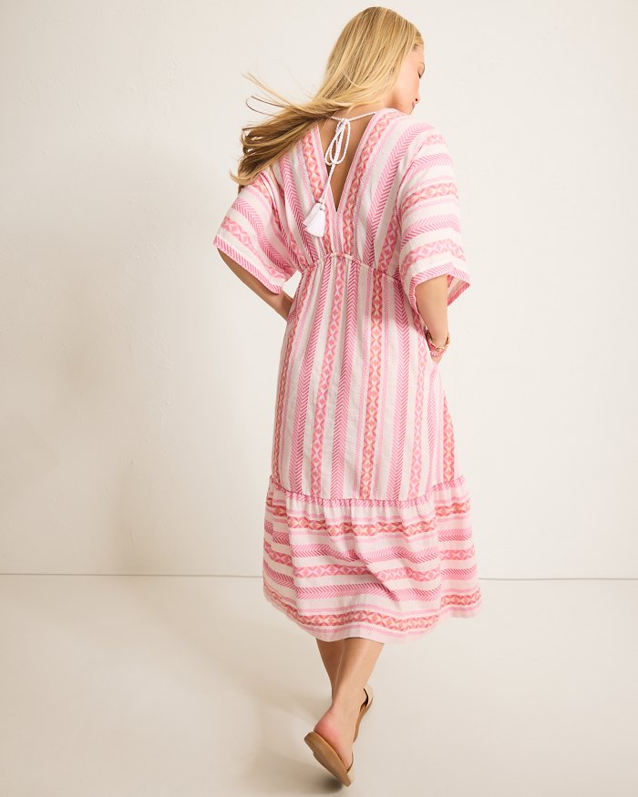 Geo Jacquard Midi Coverup Dress