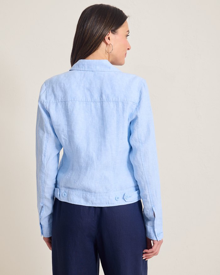 Two Palms Palmbray Clean-Edge Linen Jacket
