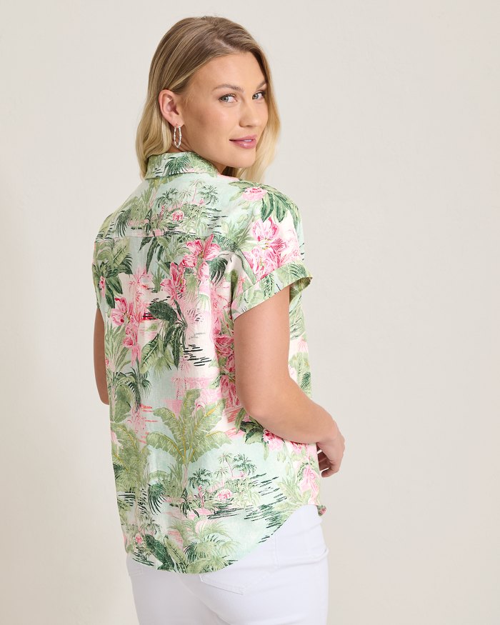 Coastalina Linen Garden Villa Camp Shirt