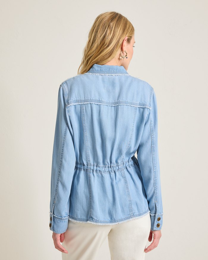 Chambray O'Lei Linen-Blend Utility Jacket
