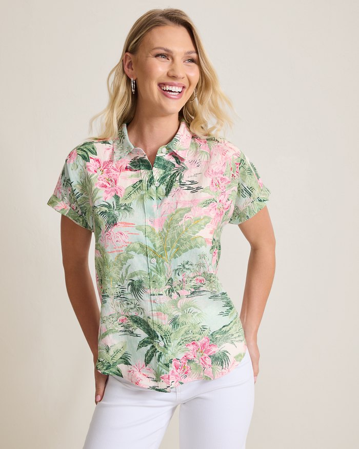 Coastalina Linen Garden Villa Camp Shirt
