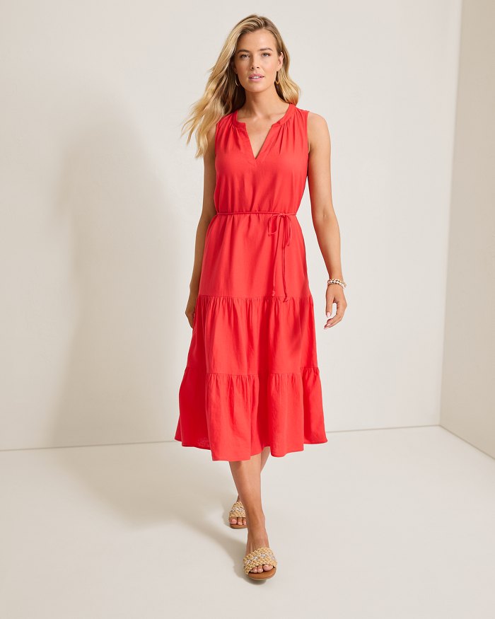 Palm Shores Linen-Blend Sundress