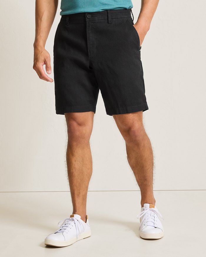 Beach Coast Stretch-Linen 9-Inch Shorts