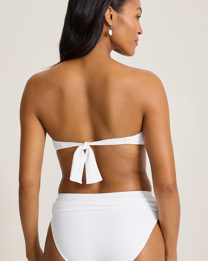 Pearl Twist-Front Bandeau Bikini Top