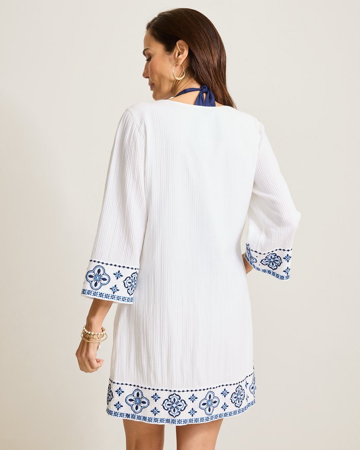 Bali Breeze Embroidered Tunic Coverup Dress