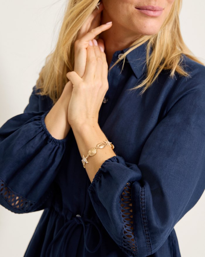 Coastalina Linen Shirt Dress