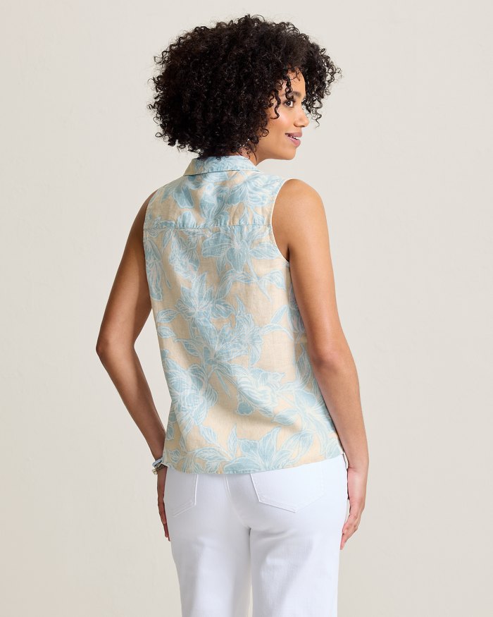Coastalina Linen Paradiso Petals Popover Top