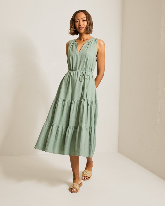 Palm Shores Linen-Blend Sundress