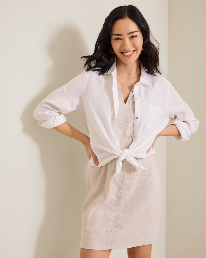 Palm-A-Dora Split-Neck Sheath Dress