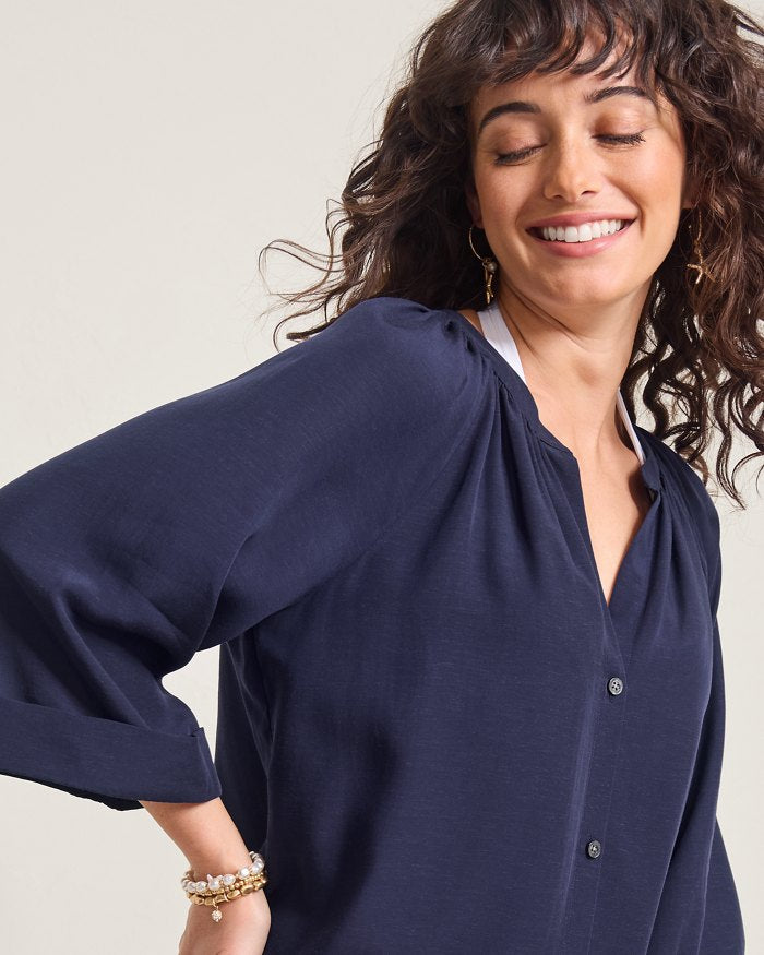 Capri Coast Boyfriend Beach Shirt