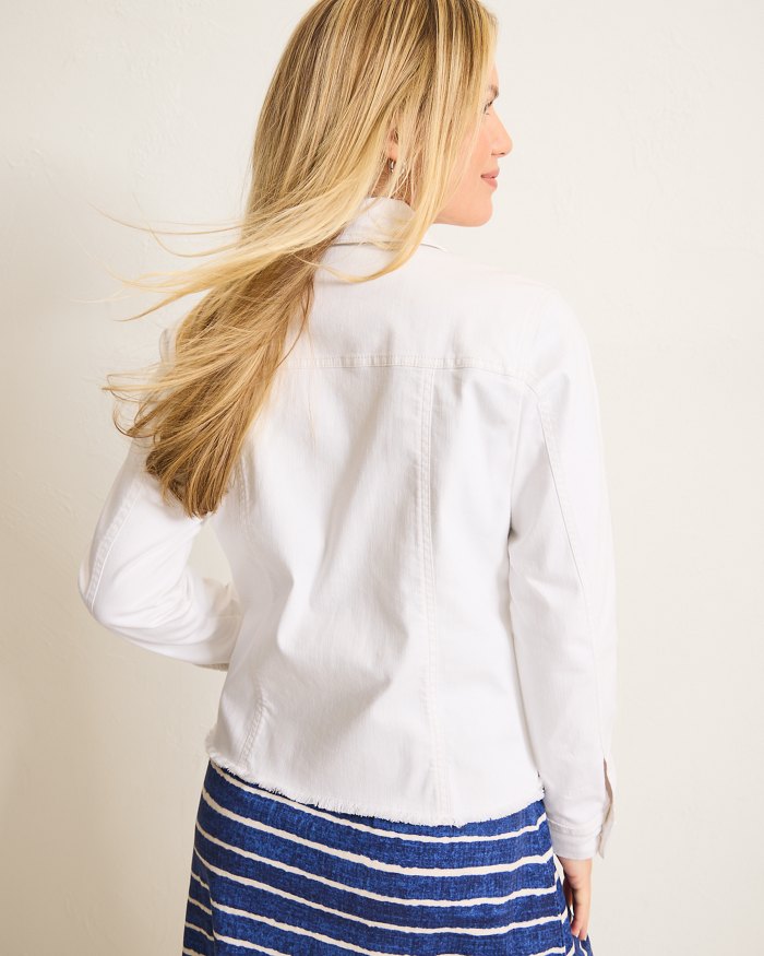 Ella Twill White Jean Jacket