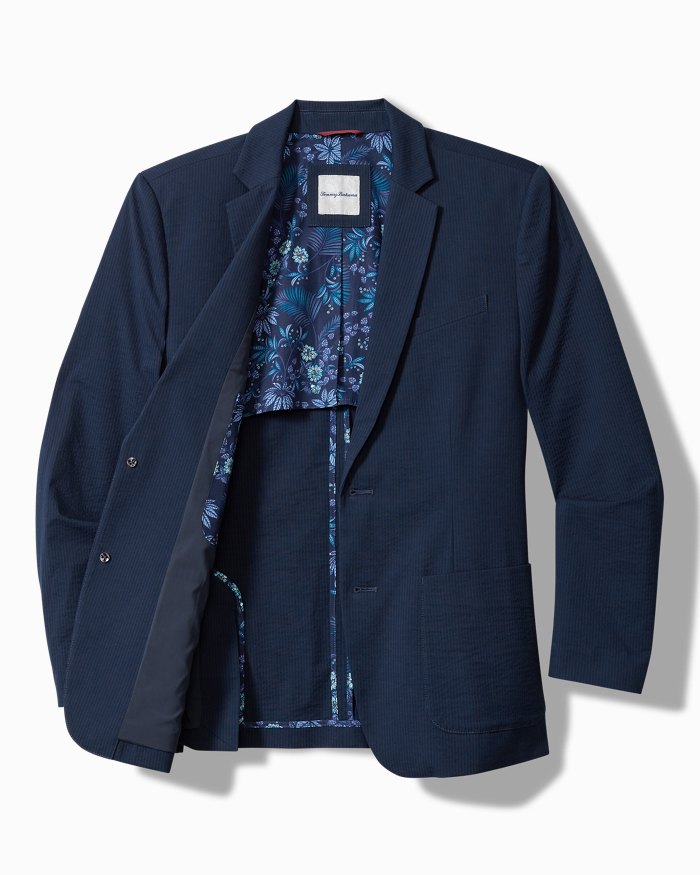 Big & Tall Nova Wave Stretch-Seersucker Blazer