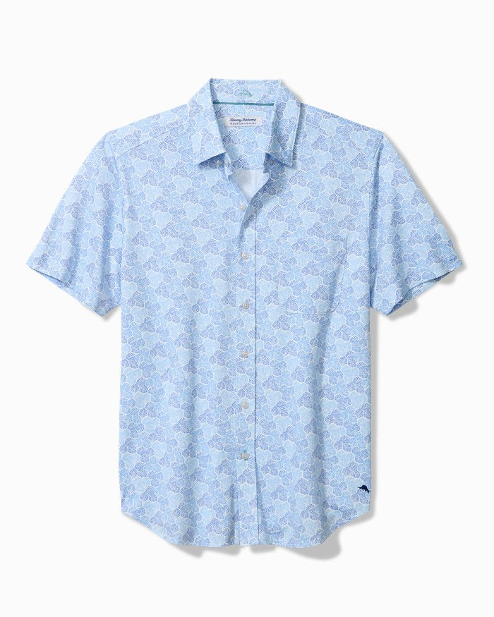 San Lucio Tri Leaf Geo Stretch Knit Shirt