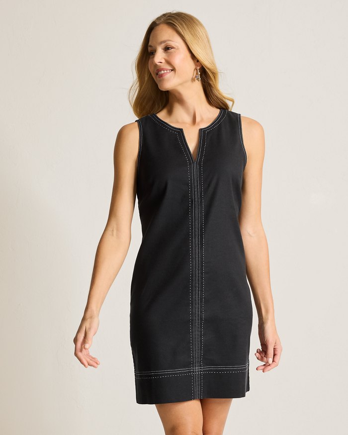 Palm-A-Dora Split-Neck Sheath Dress