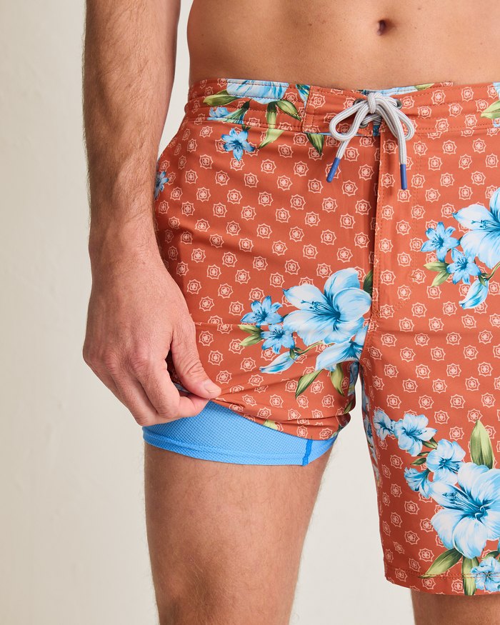 Big & Tall Baja Medallion Blooms Boardshorts