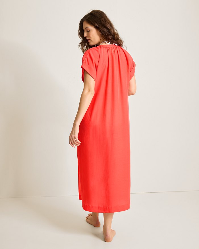 Capri Coast Linen-Blend Beach Caftan