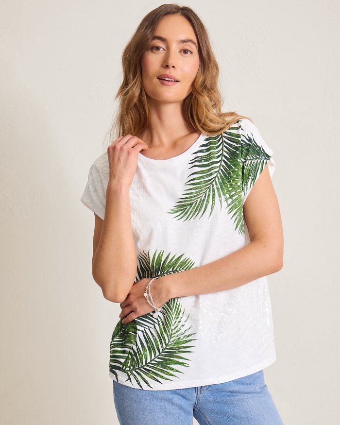 Leaf of Luxury Embellished Lux T-Shirt